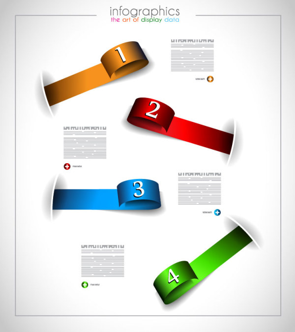 Numbered Infographics elements vector 04  