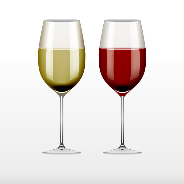 2 wineglasses and wine vectors  
