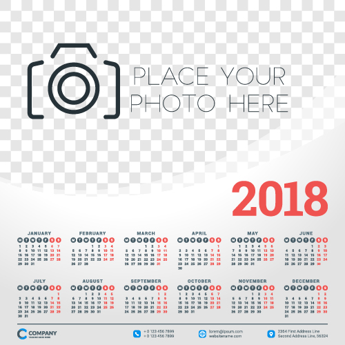 2018 Business Kalender Vorlage Vektoren 05  