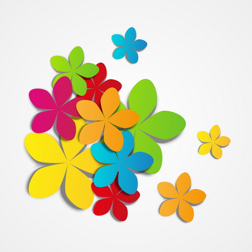 Colored paper flower vector  