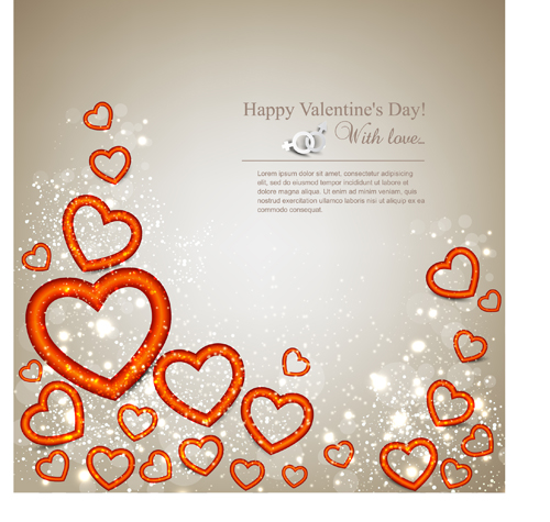 Romantic Happy Valentine day cards vector 06  