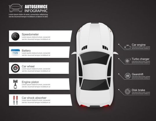 Auto Service infografica modello Vector 05  