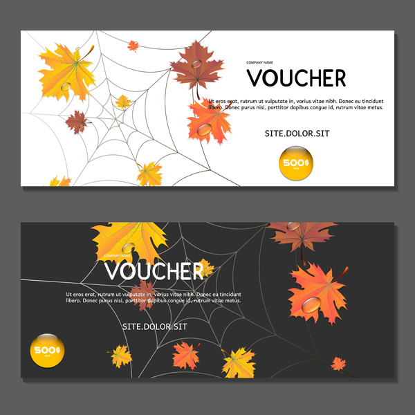 Autumn voucher template vector 01  