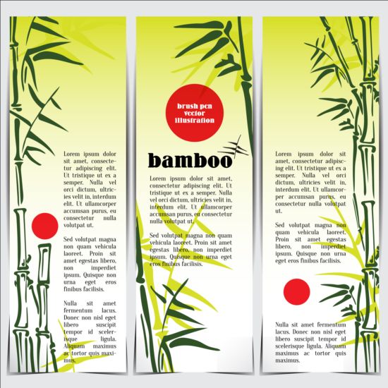 Bamboo banner verticale materiale vettoriale 01  