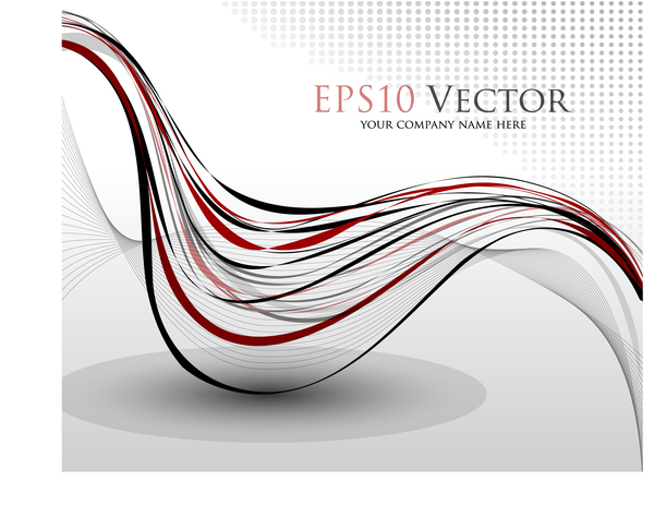 Black with red abstract lines vector 02  