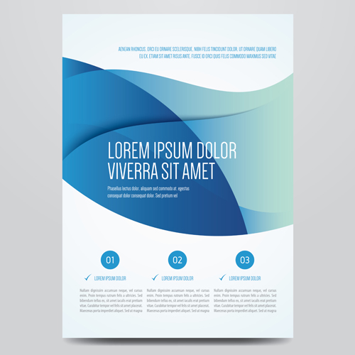 Blue style corporate brochure cover design vector 01  