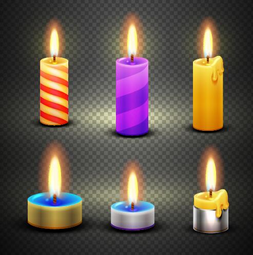 Burning candle illustration vector 01  