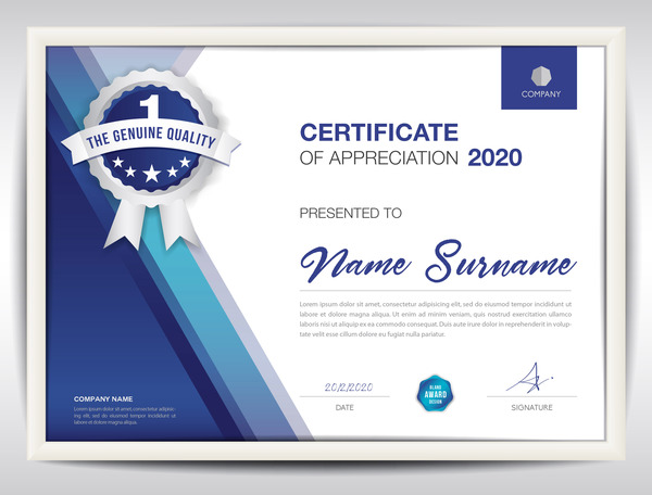 Business certificate template creative design vector 02  