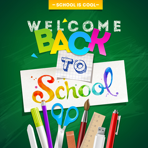 Classic school background creatime vector 04  