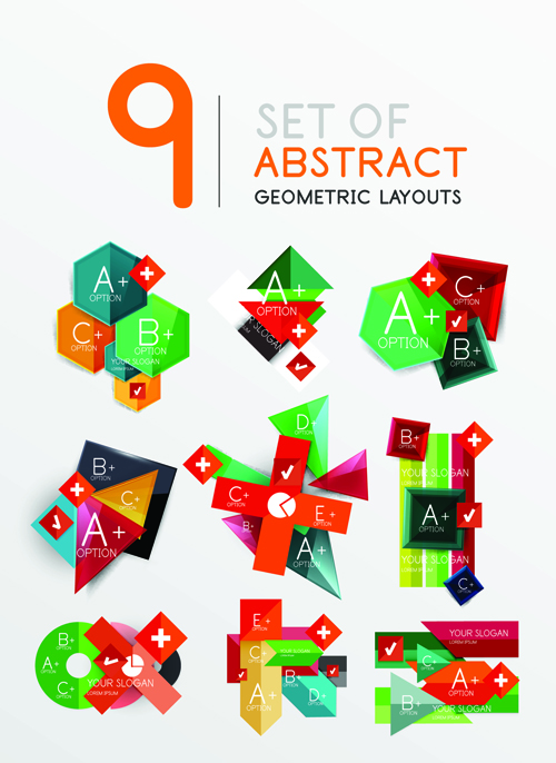 Colored origami infographic elements illustration vector 10  