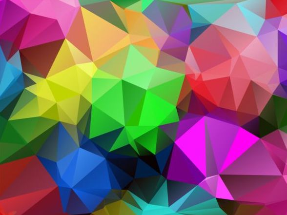Färgglada polygon geometriska bakgrund glänsande vektor 03  