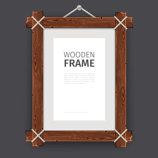 Creative wooden photo frames vector set 02  