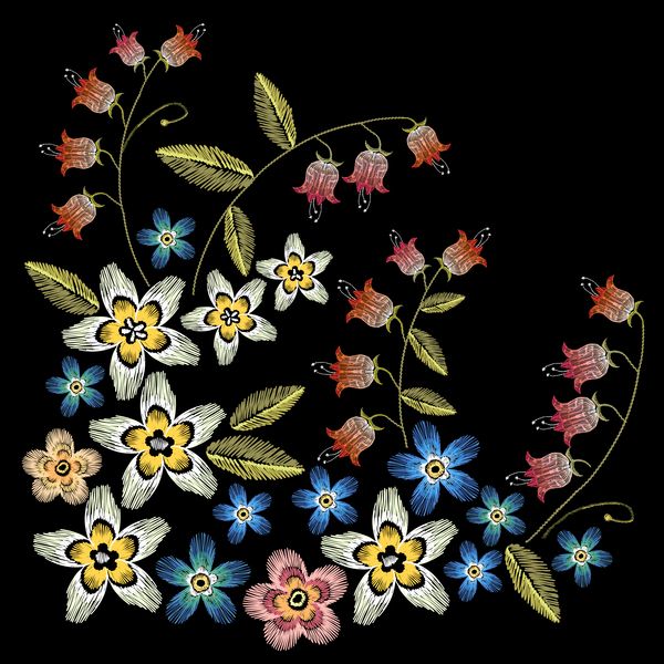 Emrderty 刺繍花のベクトル  