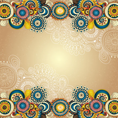 Ethnic pattern styles art background vector 04  