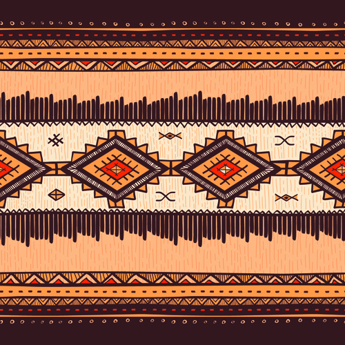 Ethnic style tribal patterns graphics vector 02  