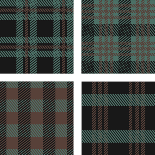 Fabric plaid pattern vector material 09  