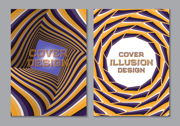 Dépliant et brochure couverture illusion design vector 03  