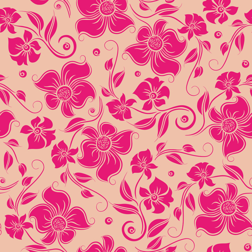Gentle floral seamless pattern wallpapers vector 01  