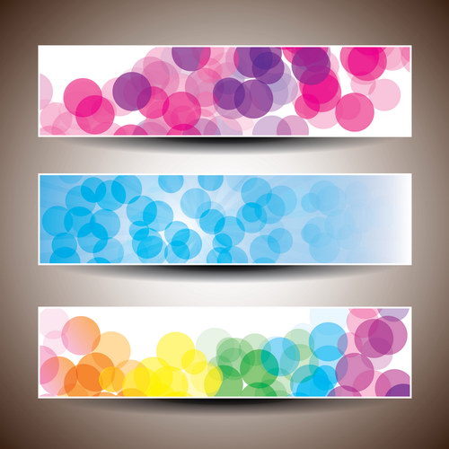 Halation colored banners vector  