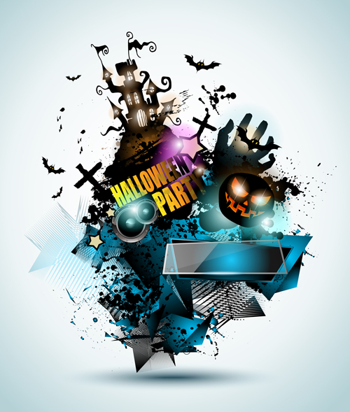 Halloween Night Music Party flyer template vectors 04  