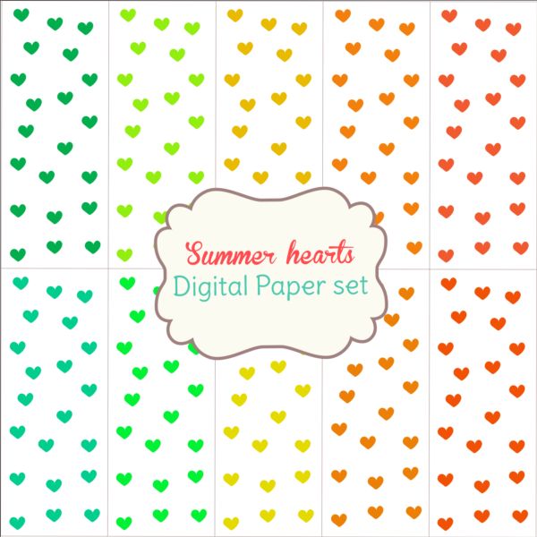 Heart paper with summer background vector 05  