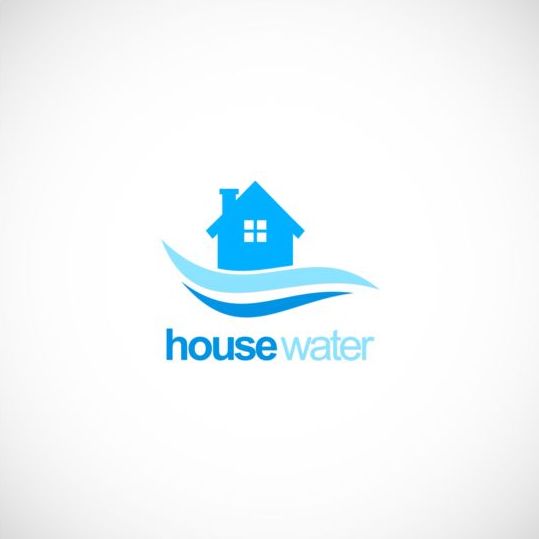 Vecteur de logo de compagnie d’approvisionnement d’eau de maison  
