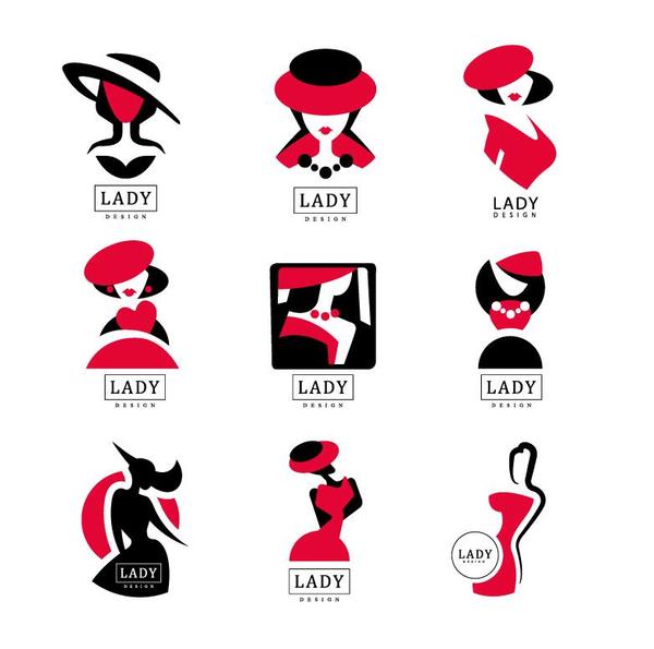 Lady logos design vector  