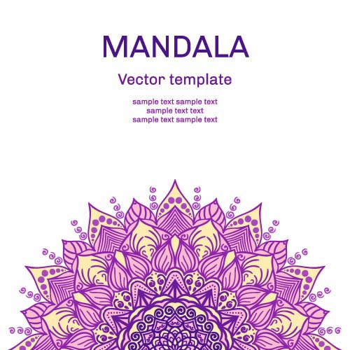 Mandala floral ornaments template vector 01  