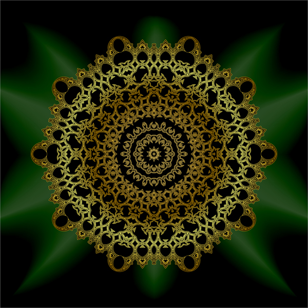Mandala goldenes Muster Dekord-Vektor 07  