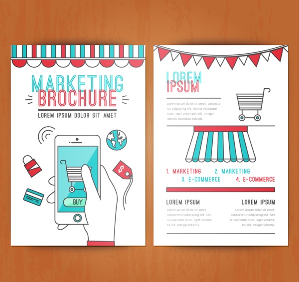 Marketing brochure cover template vector  