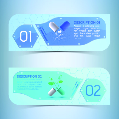 Creative medical banner with number vector 01  