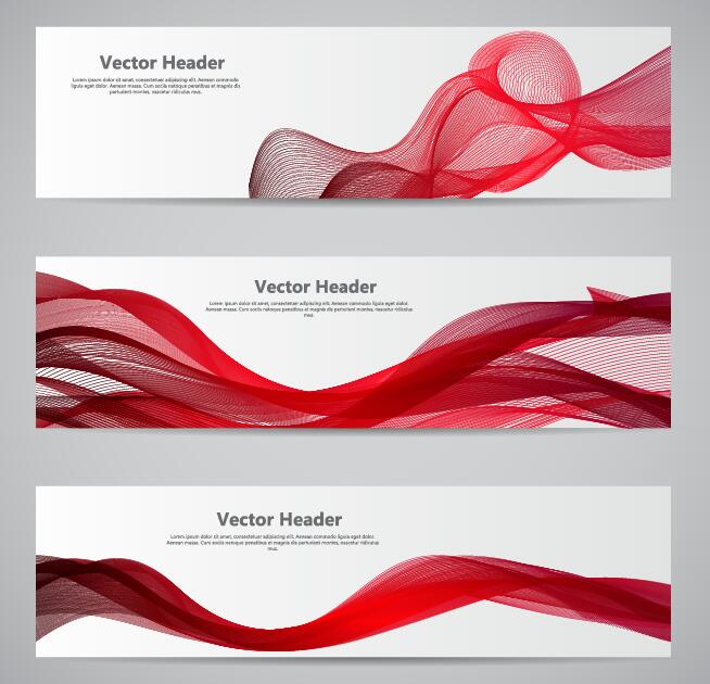 Moderne banner met rode abstracte vector 03  