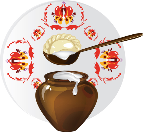 Delicious Pelmeni vector set 01  