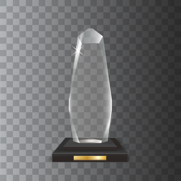 Trophée en verre acrylique Polygon vecteur de prix 09  