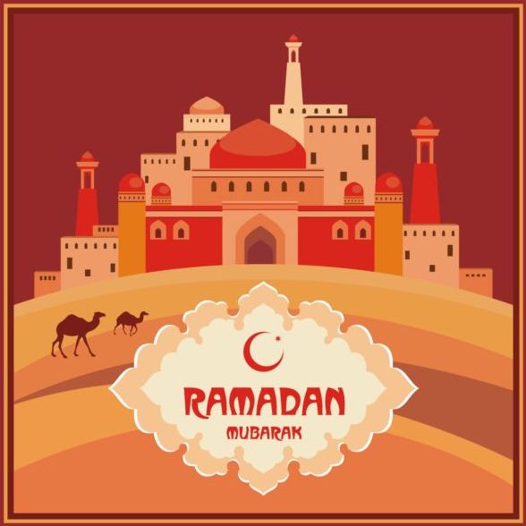 Ramadan mubarak background design vector 03  