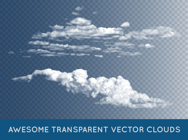 Realistische Wolken Abbildung Vektoren set 07  