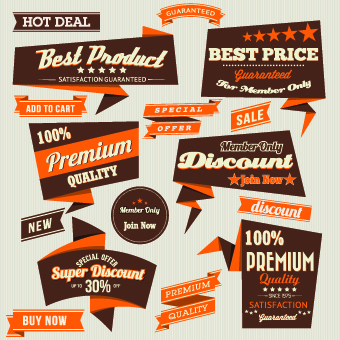 Retro Premium Quality labels design set 04  