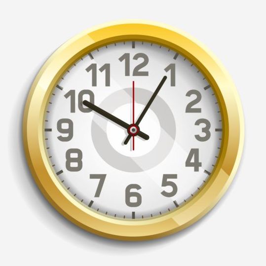 Round golden clock vector  