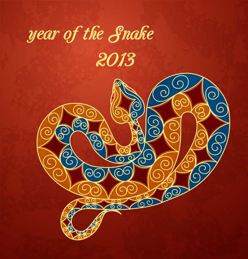 Set of 2013 year of snake design vector 17  