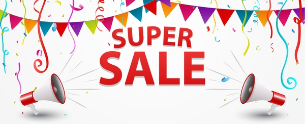 Super sale poster template vector material  
