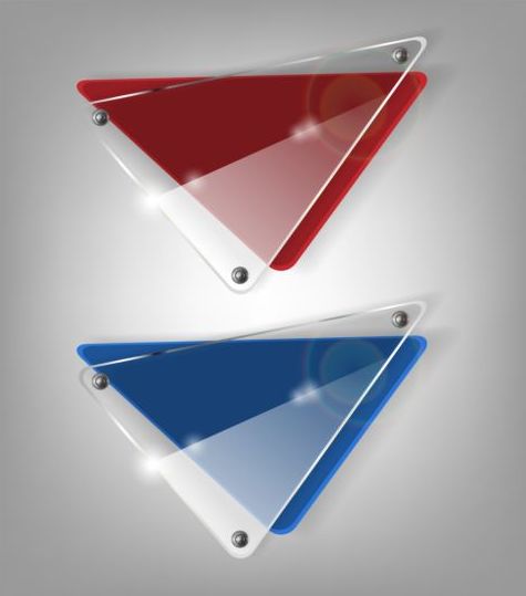 Triangle en verre bannière Design vecteur 01  