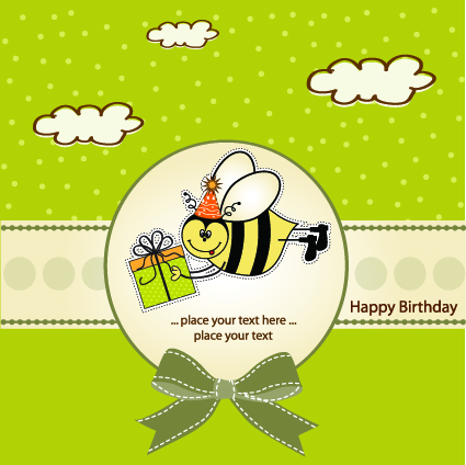 Vector Baby Happy Birthday backgrounds 01  