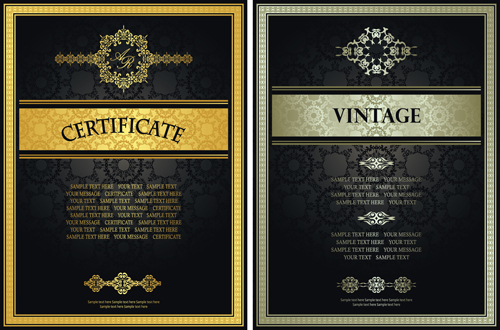 Vintage luxury certificates template set vector 10  