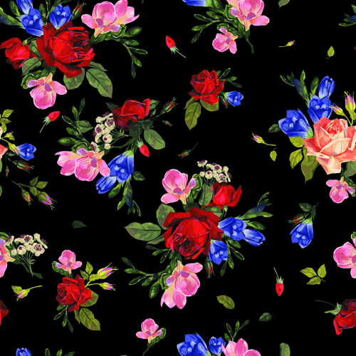 Vintage roses vector seamless pattern 04  