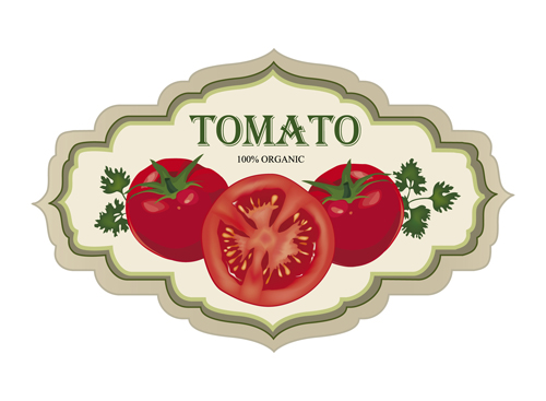 Vintage tomato labels design vector  