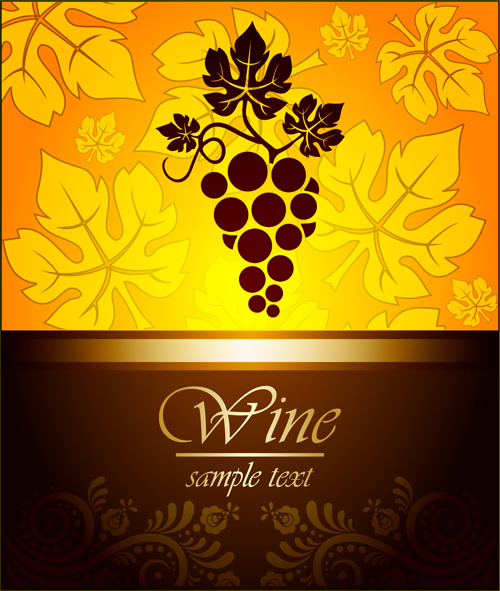 Wine vintage background vector set 02  