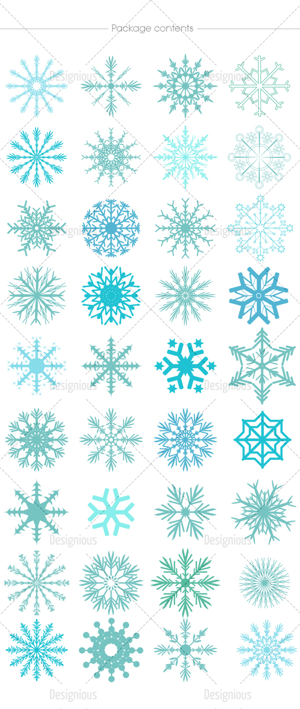 Winter snowflake vector set  