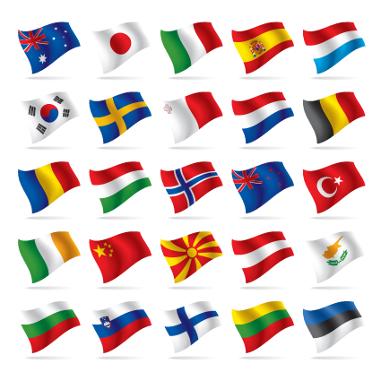 Different World Flags elements vector 02  