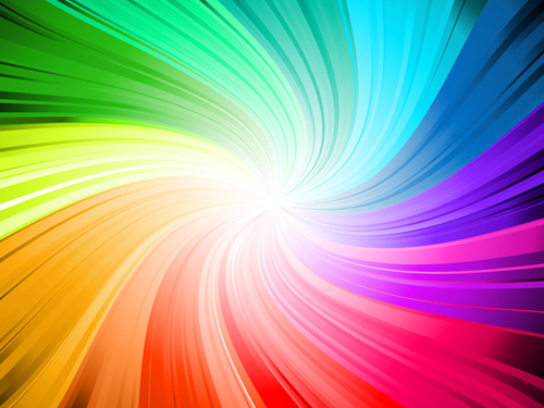 Rainbow Swirls vector background 04  