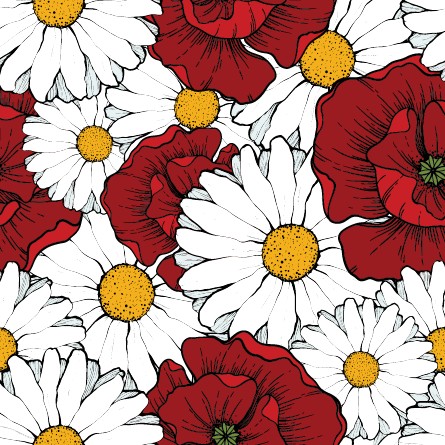 Beautiful flowers seamless pattern art vector 04  